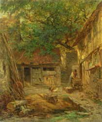 A Farmhouse Courtyard, 1862 by Anton Burger