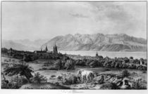 View of Lausanne von Johann Ludwig Aberli