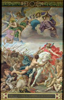 The Vow of Clovis at the Battle of Tolbiac in 506 von Joseph Paul Blanc