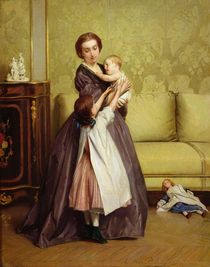 Young Mother with her Children in a Salon von Gustave Leonard de Jonghe