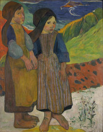 Little Breton Girls by the Sea von Paul Gauguin