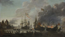 The Dutch Burn English Ships during the Expedition to Chatham by Jan van Leyden