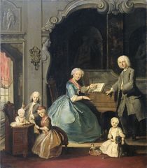 Family Group near a Harpsichord von Cornelis Troost