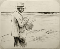 M.Liebermann, Selbstbildnis, im Freien zeichnend by klassik art