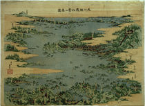 Japan, Matsushima-Bucht / Hokusai, Farbholzschnitt 1824–33 by klassik art