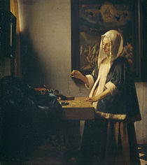 Vermeer / Woman weighing pearls /  c. 1664 by klassik art