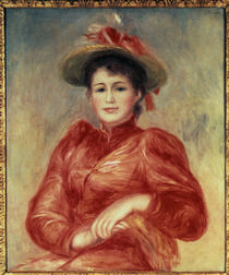 A.Renoir, Jeune femme aux corsage rouge von klassik art