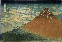 Fudschijama / Farbholzschnitt Hokusai um 1831 von klassik art