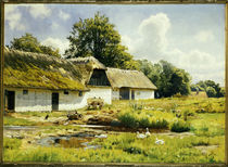 Peder Mørk Mønsted, Summer's Day at the Farm by klassik art