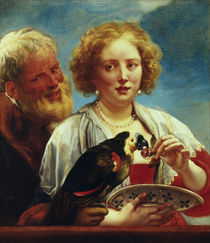 J.Jordaens / Junge Frau mit altem Mann von klassik art