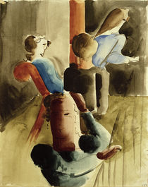 O.Schlemmer, Vierergruppe mit Sitzender by klassik art