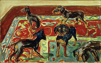 E.Munch, Fünf Welpen auf dem Teppich von klassik art