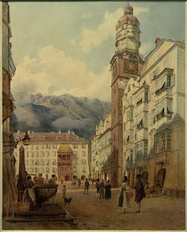 Innsbruck, Blick auf das Goldene Dachl / Aquarell von J. Alt von klassik art