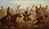 J.Walker, Cowboys fangen einen Bären mit Lassos by klassik art