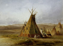 Assiniboin camp / Tipi / Karl Bodmer by klassik art