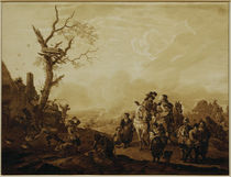 Kobell nach Wouwerman, Plünderung Dorf by klassik art