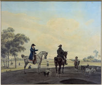 W. v. Kobell, Zwei Reiter vor Landschaft by klassik art