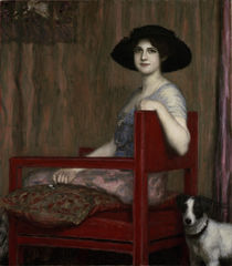 F. v. Stuck, Mary in rotem Sessel von klassik art