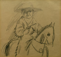 A.Macke / Walter as Cowboy / Drawing by klassik art