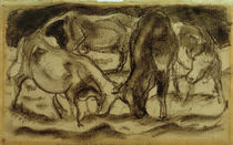 Franz Marc, Cows fighting by klassik art