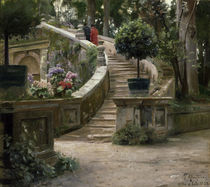 Peder Mørk Mønsted, In the Park of the Villa d'Este by klassik art