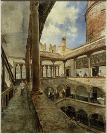 Trient, Castello del Buoncosiglio, Innenhof / Aquarell von R. von Alt by klassik art