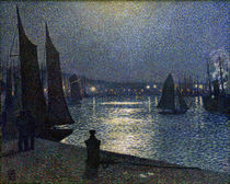 Th. v. Rysselberghe, "Moonlight over the Port of Boulogne" / painting by klassik art
