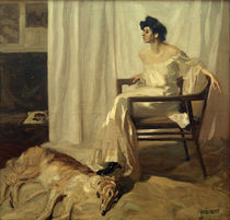 A.Weisgerber, Lady with greyhound / painting, 1905 by klassik art
