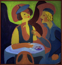 E.L.Kirchner, Zwei Damen im Café von klassik art