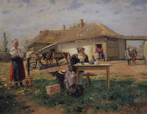 Ankunft der Lehrerin / Gem. v. Makowski von klassik art