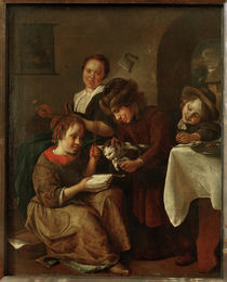 Steen / Children teach a cat to read by klassik art