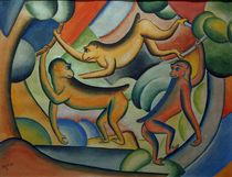 Dancing Monkeys / G. Schrimpf / Watercolour, 1916 by klassik art