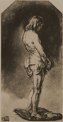 Rembrandt, Männlicher Akt / Zeichnung von klassik art