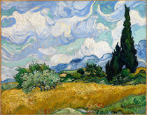 A Wheatfield, with Cypresses / V.v. Gogh / Painting 1889 by klassik art