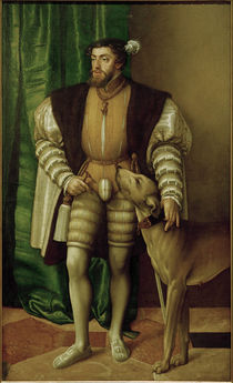 Charles V / Portrait with his dog / 1532 by klassik art
