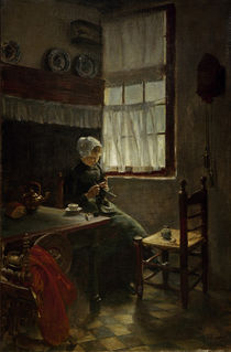 Liebermann / Quiet Work / Painting 1885 by klassik art