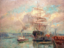 A.Lebourg, Im Hafen von Rouen von klassik art