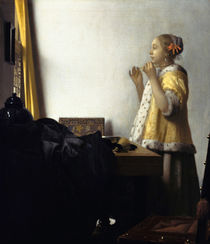 Vermeer, Junge Dame mit Perlenhalsband von klassik art