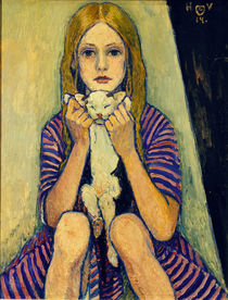 H.Vogeler / Child with Cat by klassik art