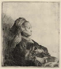 Rembrandt, Mother w. Headscarf / Etching by klassik art