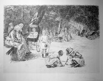 Liebermann / Children Playing / Etching by klassik art