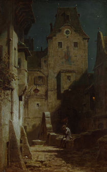 Spitzweg, Sleeping Night Watchman / Paint. C19th by klassik art