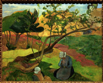 Gauguin / Landscape with Breton Women by klassik art