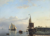 J.H.B.Koekkoek, Segelschiffe im Abendlicht by klassik art