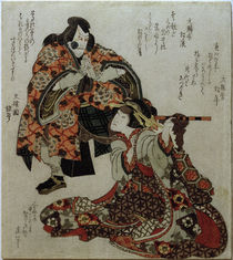 Hokusai, Ichikawa Danjurô und Iwai Kumesaburô / Farbholzschn. von klassik art