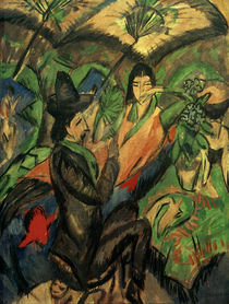E.L.Kirchner, Paar unter Japanschirm von klassik art