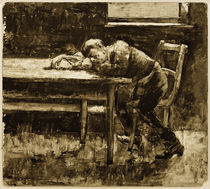 L.Ury, Schlafender Arbeiter von klassik art