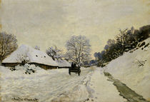 The Cart, or Road under Snow at Honfleur von Claude Monet
