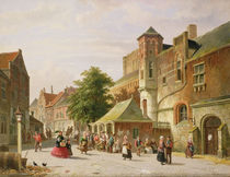 A Street Scene in Amsterdam von Adrianus Eversen