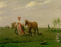 Ploughing in Spring, 1820s by Aleksei Gavrilovich Venetsianov